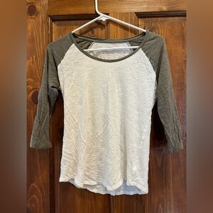 Express Green and White BaseballTee